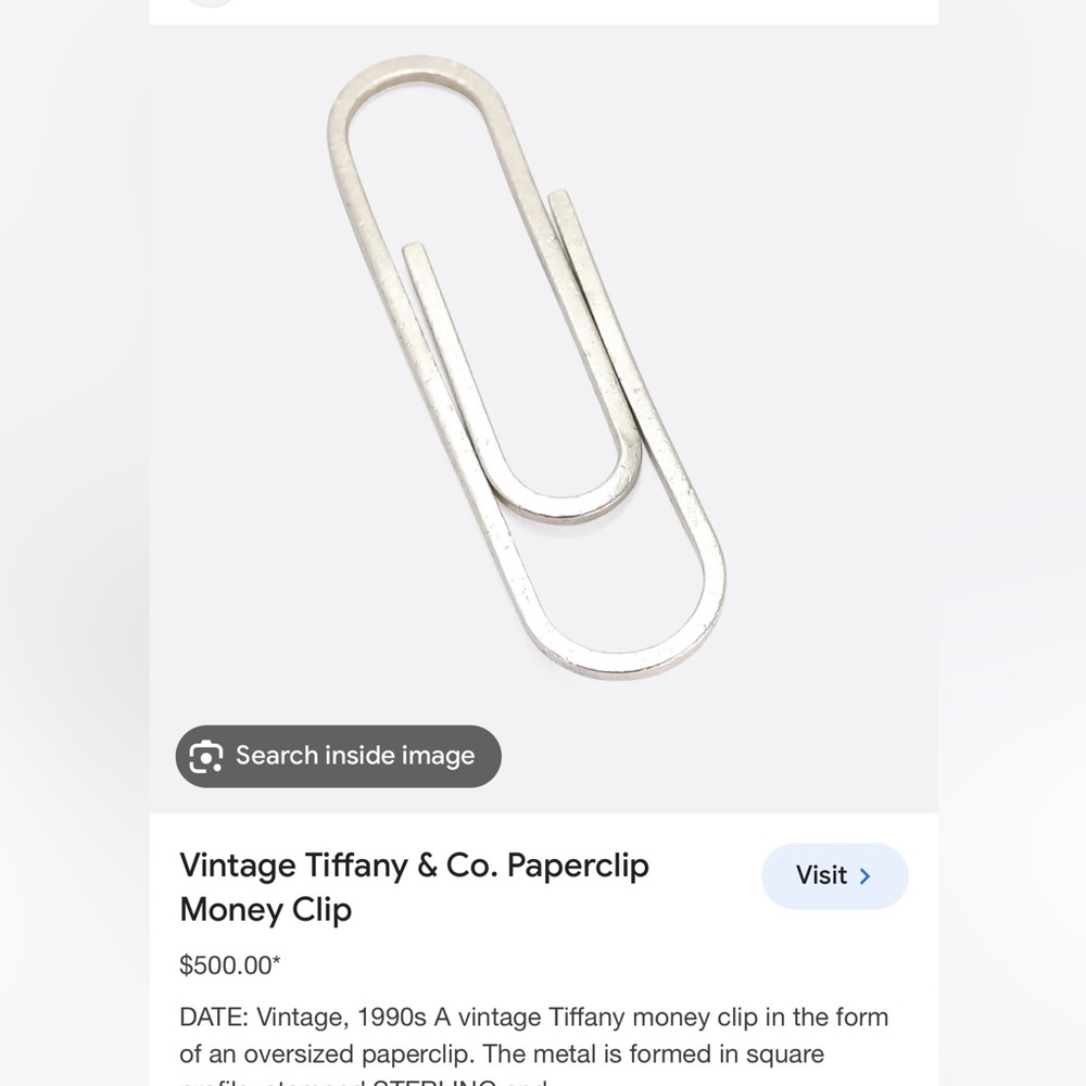 Viral Vintage Tiffany & Co Paperclip Money clip